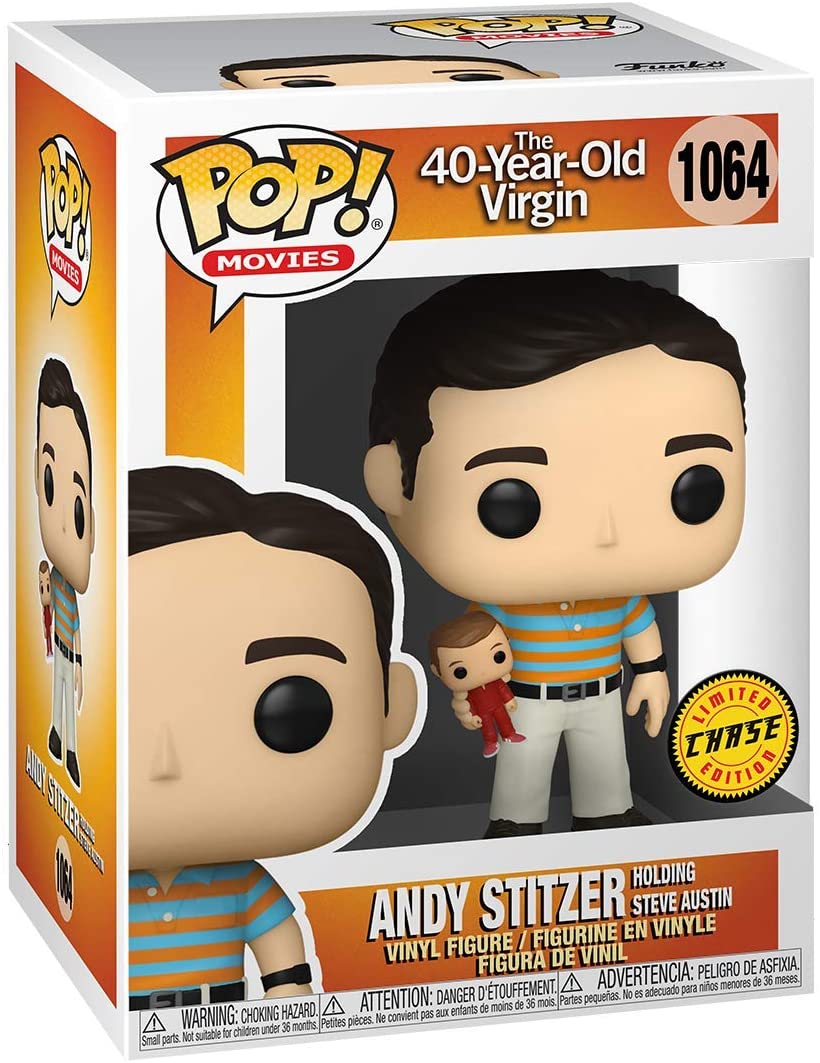 40 Year Old Virgin Funko Pop! Movies: 40 Year Old Virgin - Andy Holding Oscar (Styles May Vary)