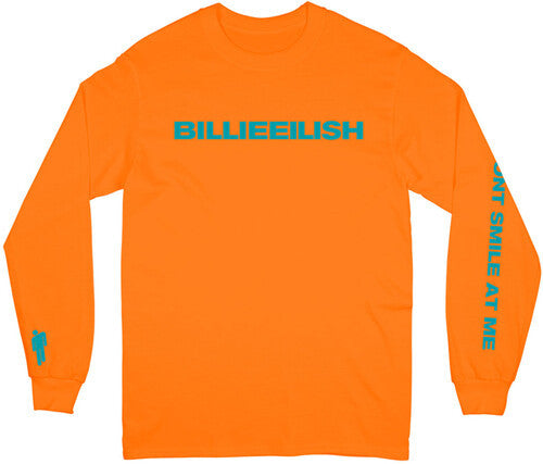 Billie Eilish Billie Eilish Don't Smile Unisex Long Sleeve T-Shirt Small (Large Item, Orange, Small Long Sleeve Shirt)