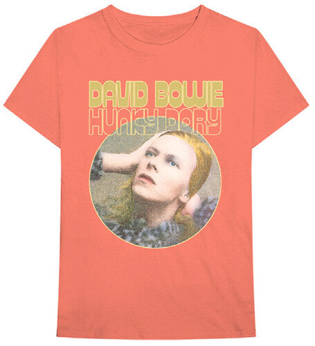 David Bowie Hunky Dory Portrait Orange Unisex Short Sleeve T-shirtLarge