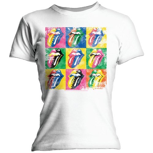 The Rolling Stones Juniors Rolling Stones: Warhol Tongue Skinny T-Shirt, White, Small