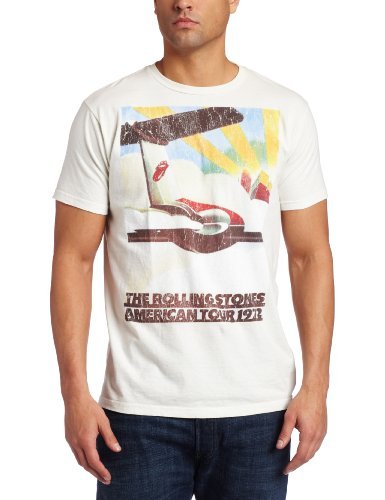 The Rolling Stones Men'S The Rolling Stones 1972 Plane Tour T-Shirt, White, Large