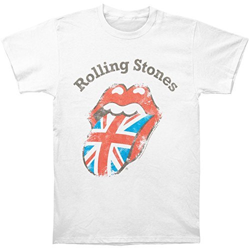 The Rolling Stones Men'S The Rolling Stones Distressed Union Jack T-Shirt,White,Small