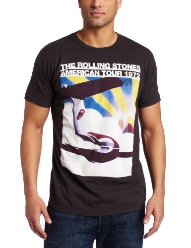 The Rolling Stones Men'S The Rolling Stones Us Tour Plane T-Shirt, Black, Medium