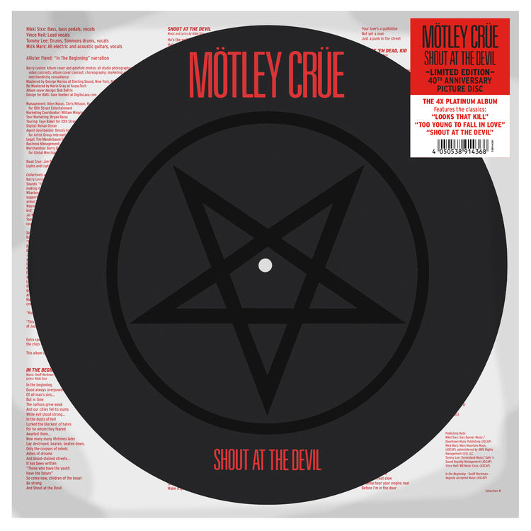 Motley Crue Shout At The Devil (Limited Edition Picture Disc)