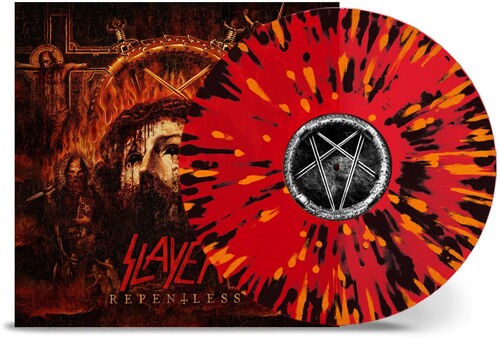 Slayer Repentless - Transparent Red W/ Orange & Black Splatter