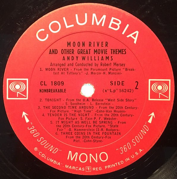 Andy Williams – Moon River And Other Great Movie Themes (LP | Pre-Owned Vinyl) - Vibin' VinylVinylAndy WilliamsCL 1809