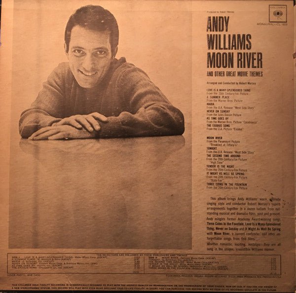 Andy Williams – Moon River And Other Great Movie Themes (LP | Pre-Owned Vinyl) - Vibin' VinylVinylAndy WilliamsCL 1809