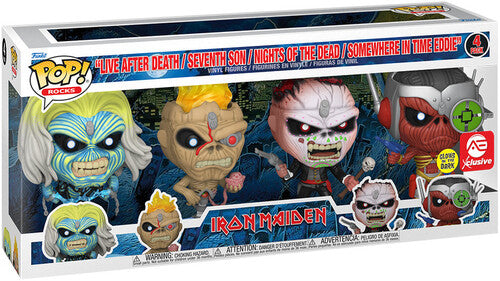 Iron Maiden FUNKO POP! ROCKS: Iron Maiden - Eddie 4PK Glow in the Dark Box Set (AE Exclusive)