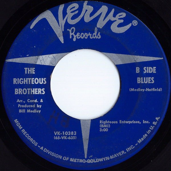 The Righteous Brothers - (You’re My) Soul And Inspiration / B Side Blues - Vibin' Vinylvibin'-vinylVK 10383